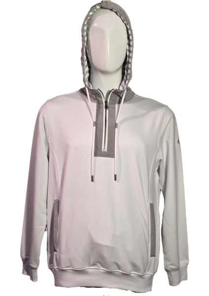 1319504 Erkek Kapşonlu Sweatshirt White