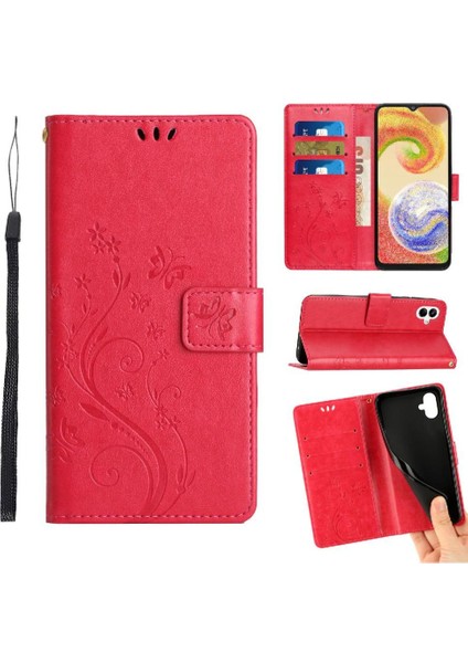 Galaxy A06 Kickstand Kart Tutucu Pu Deri Bilek Için Flip Case (Yurt Dışından)