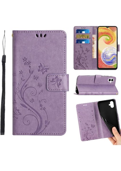 Galaxy A06 Kickstand Kart Tutucu Pu Deri Bilek Için Flip Case (Yurt Dışından)
