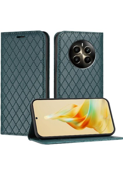 Realme 12 Artı Cüzdan Kartvizit Yuvaları Için Kılıf Tutucu Manyetik Çevirin (Yurt Dışından)