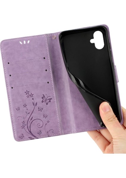 Galaxy A06 Kickstand Kart Tutucu Pu Deri Bilek Için Flip Case (Yurt Dışından) indirimleri
