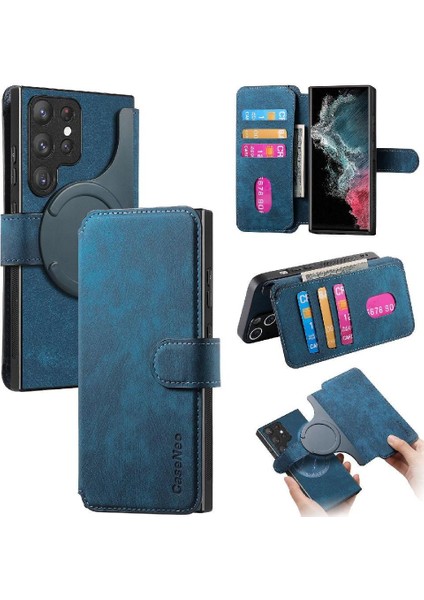 Galaxy S22 Için Flip Case Ultra Cüzdan Kart Standı Retro Mıknatıs (Yurt Dışından)