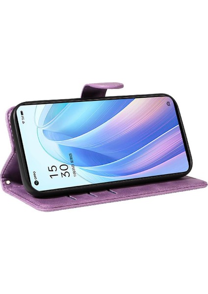 Oppo Bulmak Için Filp Durumda X5 Lite Preslenmiş Pu Deri Ayrılabilir Siyah Cüzdan (Yurt Dışından)
