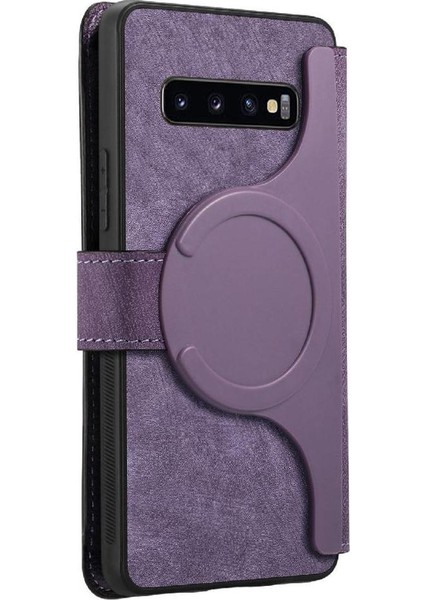 Galaxy S10 Cüzdan Mıknatıs Koruyucu Malzeme Retro Için Flip Case (Yurt Dışından) modelleri