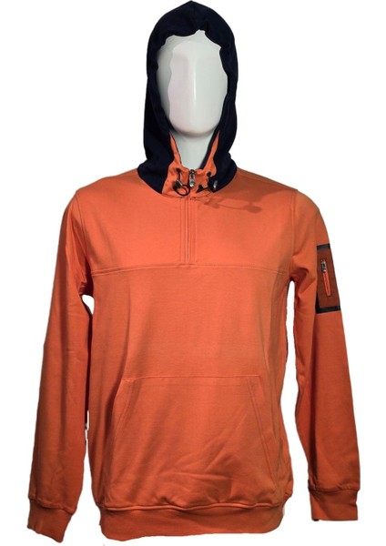 1319301 Erkek Kapşonlu Sweatshirt Orange