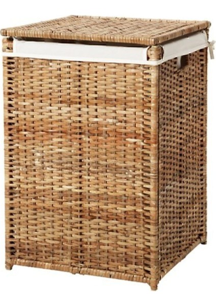 Sarı Branas Çamaşır Sepeti Rattan, 80 Litre 70% Polyester, 30% Pamuk