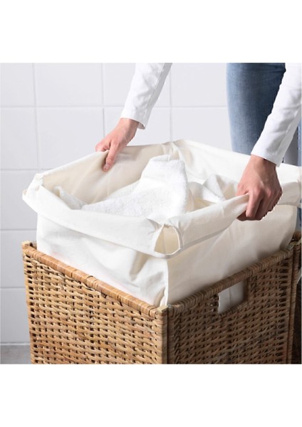 Sarı Branas Çamaşır Sepeti Rattan, 80 Litre 70% Polyester, 30% Pamuk fiyatları