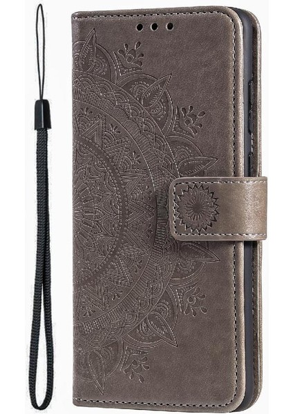 MY Boutique1 IPhone 16 Için Flip Case Totem Kabartma Kickstand Cüzdan Kılıf Pu Deri (Yurt Dışından)