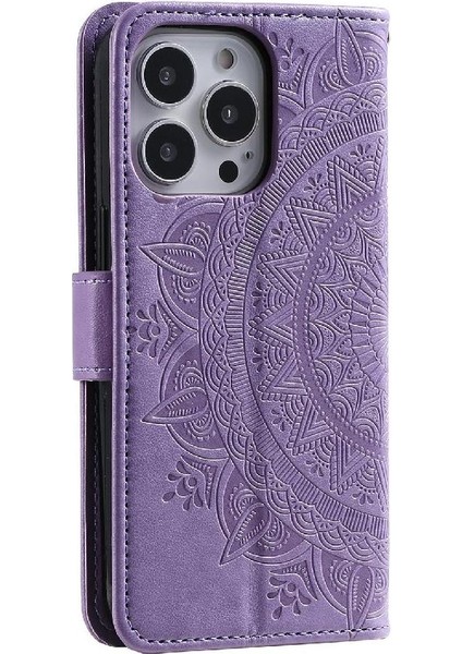IPhone 16 Için Flip Case Pro Max Totem Kabartma Pu Deri Kickstand (Yurt Dışından)