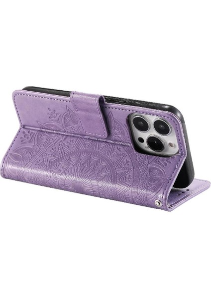 IPhone 16 Için Flip Case Pro Max Totem Kabartma Pu Deri Kickstand (Yurt Dışından)
