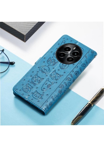 Realme 13 Flip Kapak Karikatür Hayvanlar Için Kılıf Kısa Kayış Deri Kılıf (Yurt Dışından)