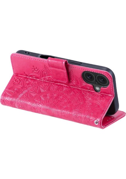 IPhone 16 Için Flip Case Totem Kabartma Kickstand Cüzdan Kılıf Pu Deri (Yurt Dışından) indirimleri