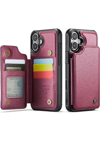 IPhone 16 Için Flip Case Artı Kickstand Kart Tutucu Ince Darbeye Vaka (Yurt Dışından)