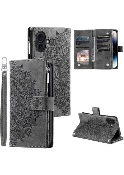 El Kayışı ile IPhone 16 Için Flip Case Birden Fazla Kart Kickstand Getirmek (Yurt Dışından)