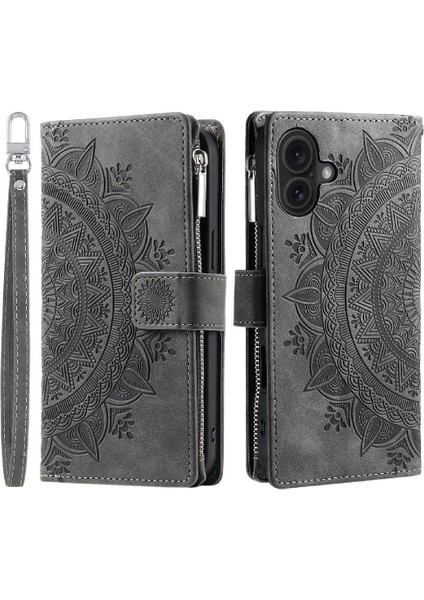 El Kayışı ile IPhone 16 Için Flip Case Birden Fazla Kart Kickstand Getirmek (Yurt Dışından) modelleri