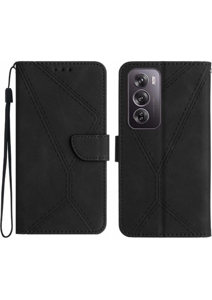 Oppo RENO12 Pro 5g Dikiş Kabartmalı Yüksek Kaliteli Tpu Yumuşak Pu (Yurt Dışından)