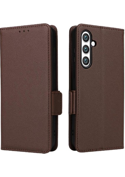 Samsung Galaxy S24 Fe Pu Deri Cüzdan Için Flip Case Yan Toka Kartı (Yurt Dışından)