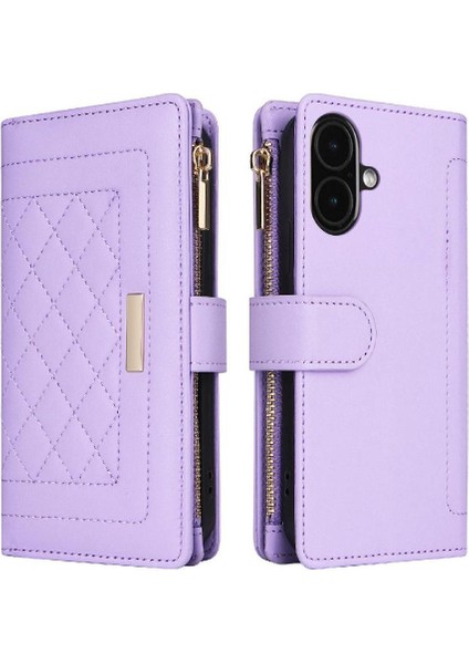 IPhone 16 Için Flip Case Darbeye Kart Yuvaları Cüzdan Kayış (Yurt Dışından)