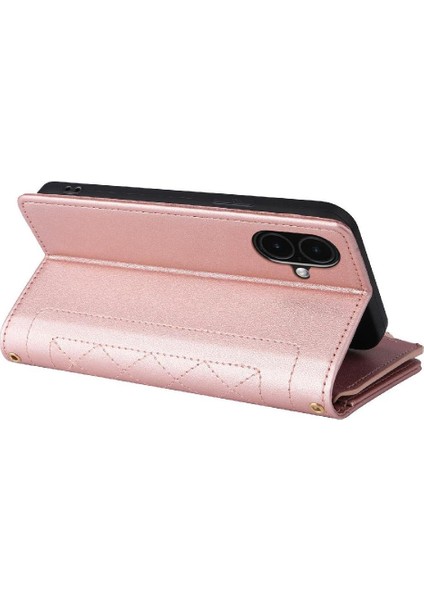 IPhone 16 Için Flip Case Artı Darbeye Cüzdan Kart Yuvaları Kayış (Yurt Dışından)