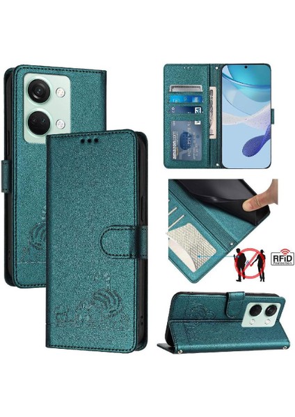 Oneplus Nord 3 Için Kılıf Cüzdan Kapak Çevirin Kart Yuvası Tutucu Kickstand Kedi (Yurt Dışından)