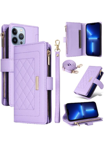 IPhone 13 Için Flip Case Pro Kart Yuvaları Darbeye Cüzdan Kayış (Yurt Dışından)