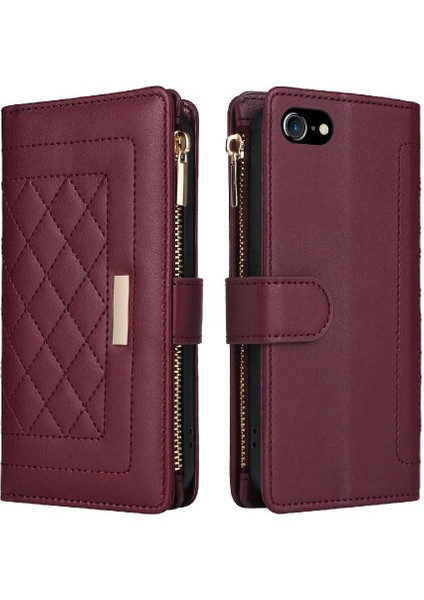IPhone 7/8 Için Flip Case Darbeye Cüzdan Kart Yuvaları Kayış (Yurt Dışından) modelleri