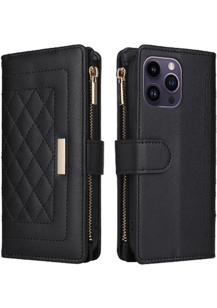 IPhone 14 Için Flip Case Pro Max Darbeye Cüzdan Kayış Kart Yuvaları (Yurt Dışından)