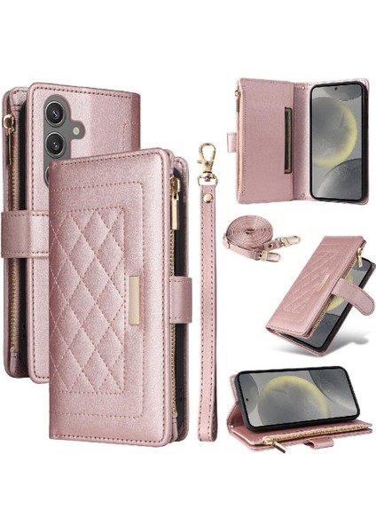 Galaxy S24 Darbeye Cüzdan Kayış Kart Yuvaları Için Flip Case (Yurt Dışından)