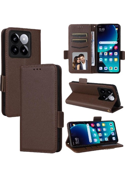 Xiaomi 14T Manyetik Pu Deri Yan Toka Cüzdan Kart Yuvaları Için Flip Case (Yurt Dışından) indirimleri