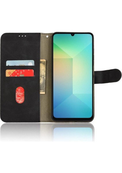Samsung Galaxy A06 Kickstand Cüzdan Yan Toka Pu Kart Için Flip Case (Yurt Dışından)