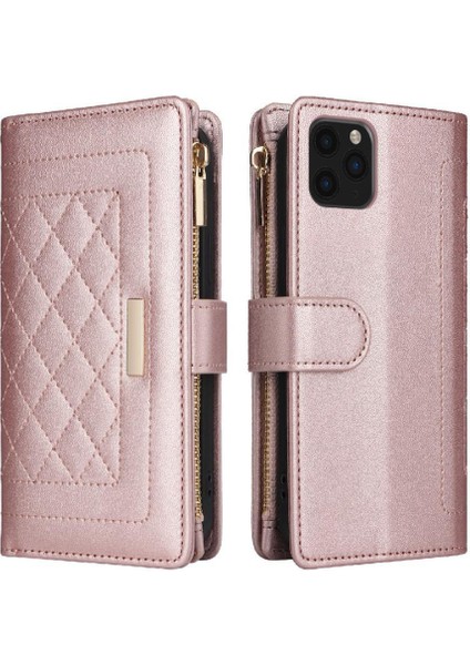 IPhone 11 Pro Max Darbeye Dayanıklı Kayış Kart Yuvaları Cüzdan Için Flip Case (Yurt Dışından)