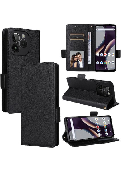 Blu G54 Yan Toka Pu Deri Manyetik Cüzdan Kart Yuvaları Için Flip Case (Yurt Dışından)