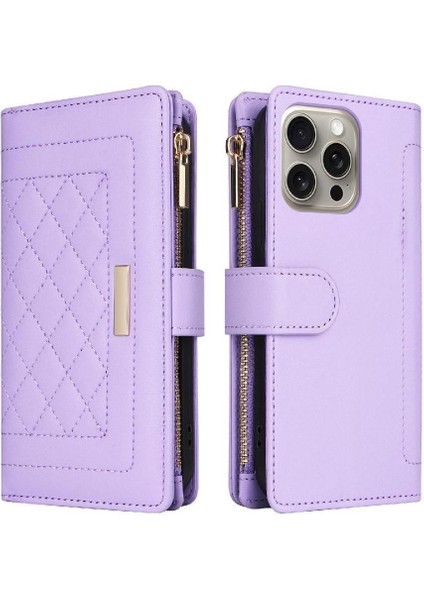 IPhone 15 Için Flip Case Pro Max Darbeye Kart Yuvaları Cüzdan Kayış (Yurt Dışından)