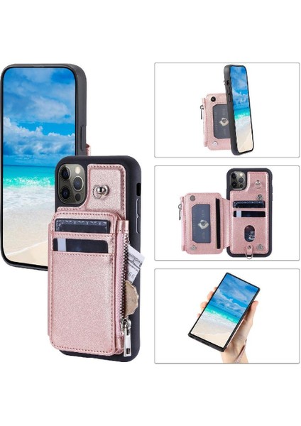 Cüzdan Kılıf IPhone 11 Pro Rfıd Engelleme Pu Deri 3 Büyük Kart Çevirme (Yurt Dışından)