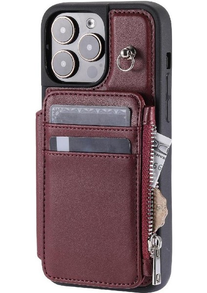 IPhone 15 Için Cüzdan Durumda Pro Rfıd Engelleme Flip Folio Kılıf Kickstand Pu 3 (Yurt Dışından)