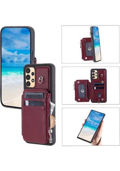 Cüzdan Kılıf Galaxy A54 5g Rfıd Engelleme Pu Deri 3 Büyük (Yurt Dışından)