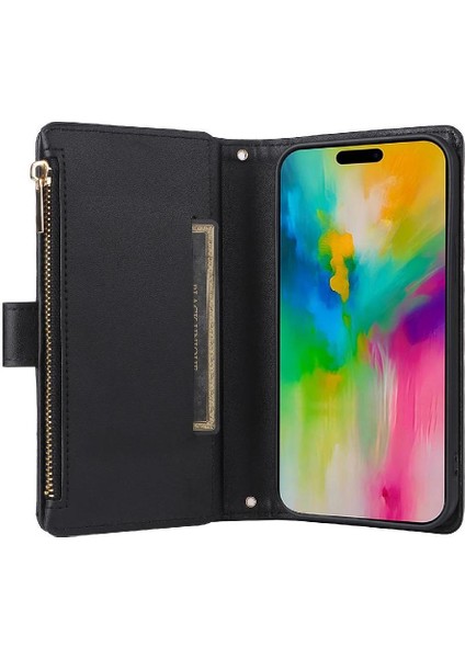 IPhone 16 Için Flip Case Darbeye Kart Yuvaları Cüzdan Kayış (Yurt Dışından) indirimleri