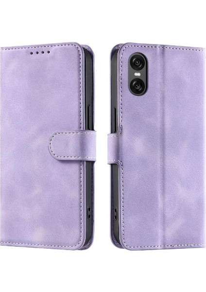 Sony Xperia 10 Vı Için Flip Case Manyetik Pu Deri Bilek Kayışı Kickstand (Yurt Dışından)