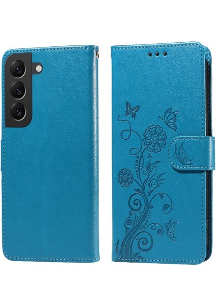 Galaxy S21 Flip Deri Çiçek Kart Yuvaları Için Flip Case (Yurt Dışından)