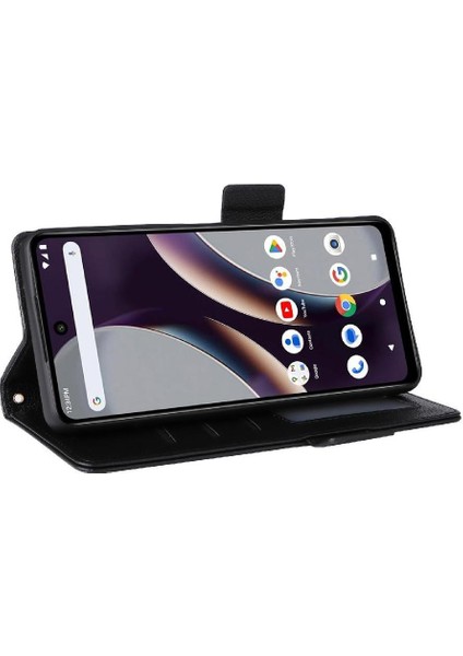 Blu G54 Yan Toka Pu Deri Manyetik Cüzdan Kart Yuvaları Için Flip Case (Yurt Dışından)