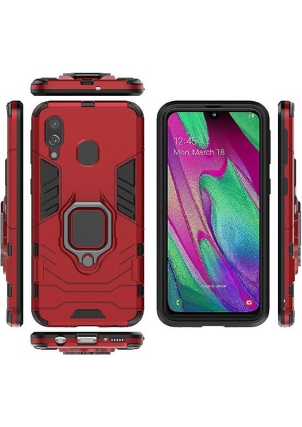 Halka Araba Dağı Kickstand Kılıf Galaxy A40 Kickstand Metal Halka (Yurt Dışından)