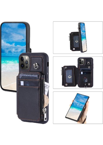 IPhone 12 Için Cüzdan Durumda Pro Max Flip Folio Kılıf Kickstand Rfıd Engelleme (Yurt Dışından)