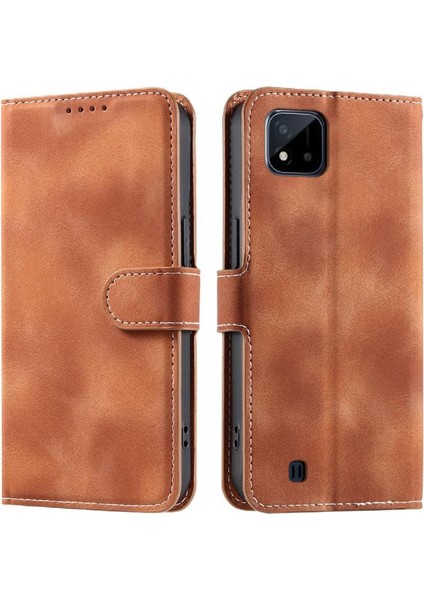 Realme C20 Manyetik Pu Deri Kickstand Bilek Kayışı Cüzdan Için Flip Case (Yurt Dışından) indirimleri