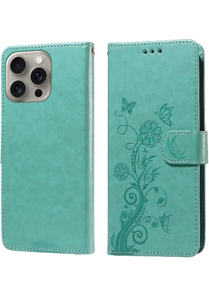 MY Boutique1 IPhone 15 Için Flip Case Pro Max Flip Çiçek Cardyuvaları Deri (Yurt Dışından)