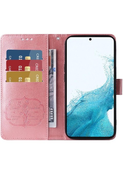 Galaxy S22 Çiçek Flip Kart Yuvaları Deri Için Flip Case (Yurt Dışından) modelleri