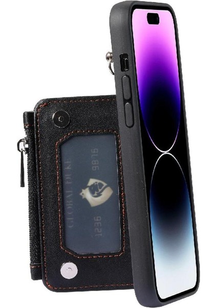Cüzdan Kılıf IPhone 13 Için Pro Max Pu Deri Kickstand Flip Folio Kılıf 3 (Yurt Dışından)