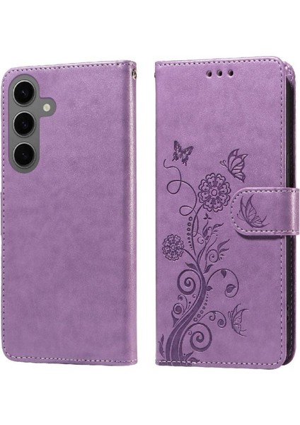 Galaxy S24 Deri Cardyuvaları Çiçek Flip Case Için Flip Case (Yurt Dışından) modelleri
