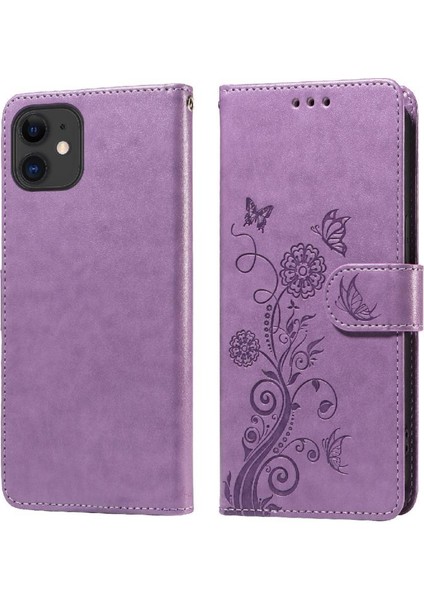 IPhone 11 Için Flip Case Deri Kart Yuvaları Çiçek Flip (Yurt Dışından)