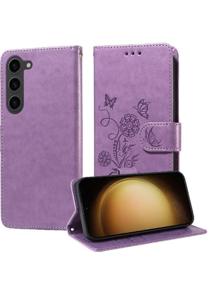 Galaxy S23 Deri Flip Kart Yuvaları Çiçek Için Flip Case (Yurt Dışından) modelleri