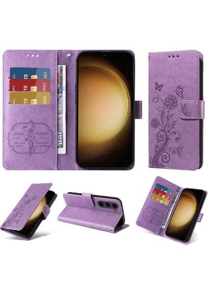 Galaxy S23 Deri Flip Kart Yuvaları Çiçek Için Flip Case (Yurt Dışından) fırsatları